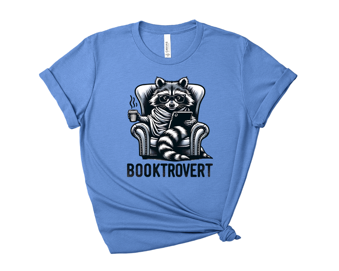 Booktrovert Raccoon Tee – Short Sleeve Graphic T-Shirt
