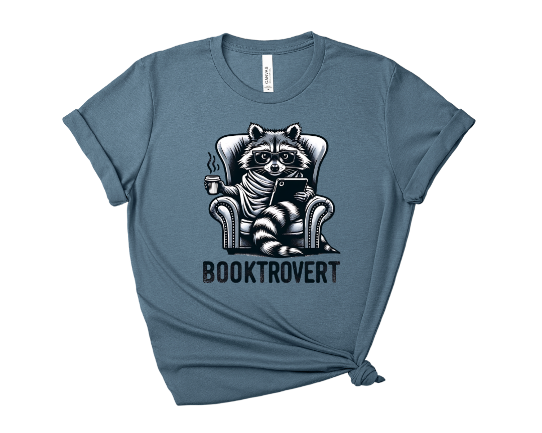Booktrovert Raccoon Tee – Short Sleeve Graphic T-Shirt